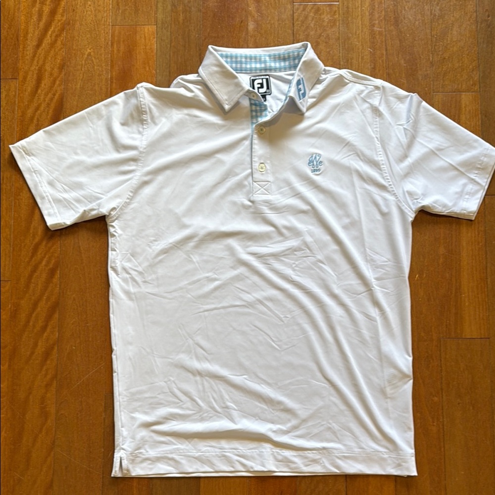 FootJoy White Polo Shirt Smooth Athletic Fabric